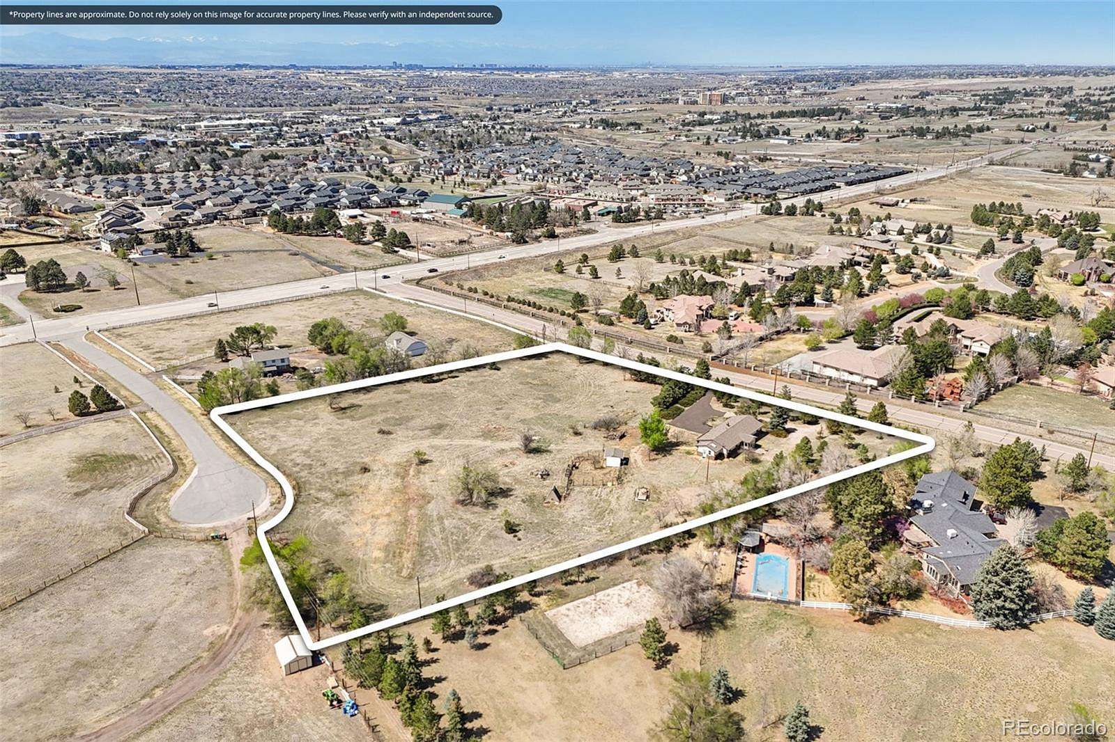 5 Acres of Land with Home for Sale in Parker, Colorado