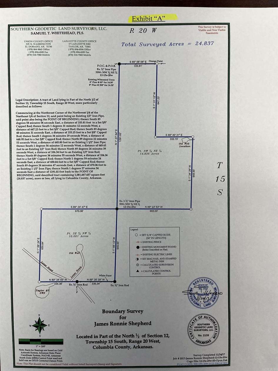 24.8 Acres of Land for Sale in Magnolia, Arkansas