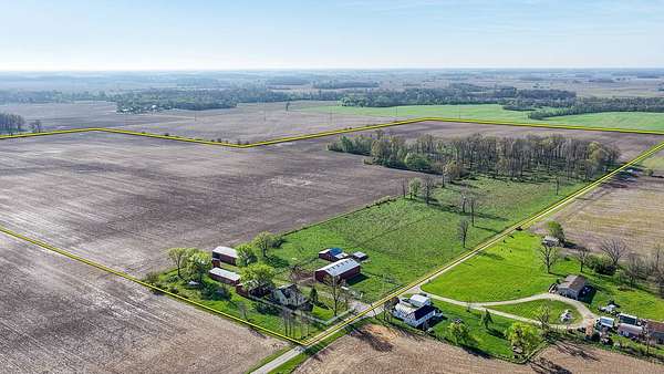 131 Acres of Agricultural Land with Home for Sale in Van Buren, Indiana