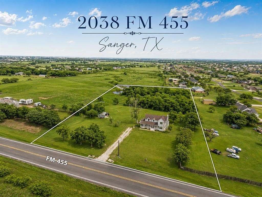 5.5 Acres of Land with Home for Sale in Sanger, Texas