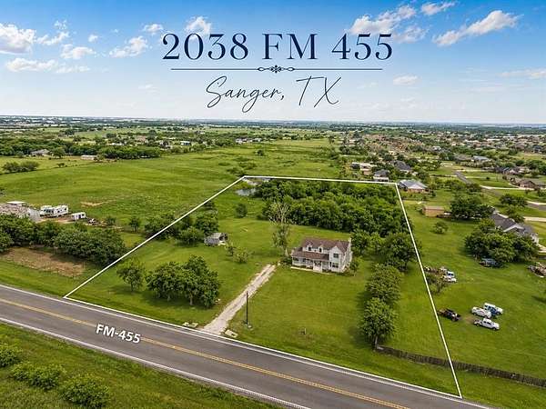 5.5 Acres of Land with Home for Sale in Sanger, Texas
