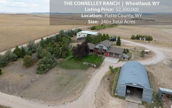 240 Acres of Agricultural Land with Home for Sale in Wheatland, Wyoming
