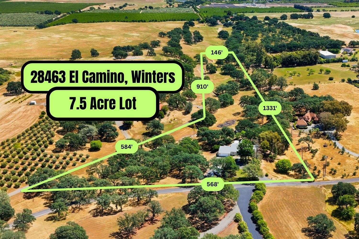 7.46 Acres of Land with Home for Sale in Winters, California