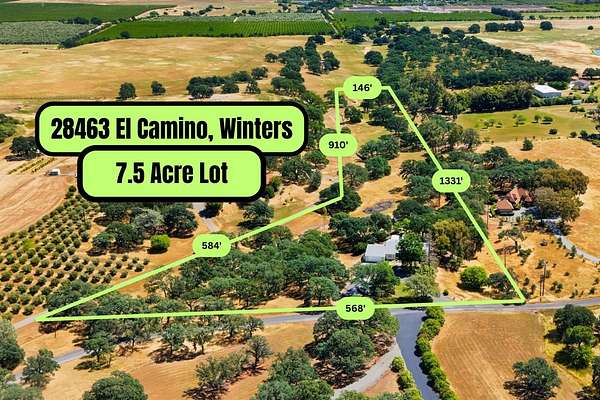7.46 Acres of Land with Home for Sale in Winters, California