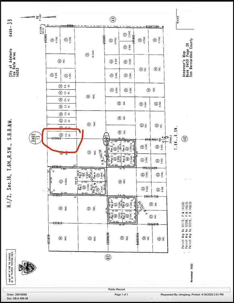 2.52 Acres of Commercial Land for Sale in Adelanto, California
