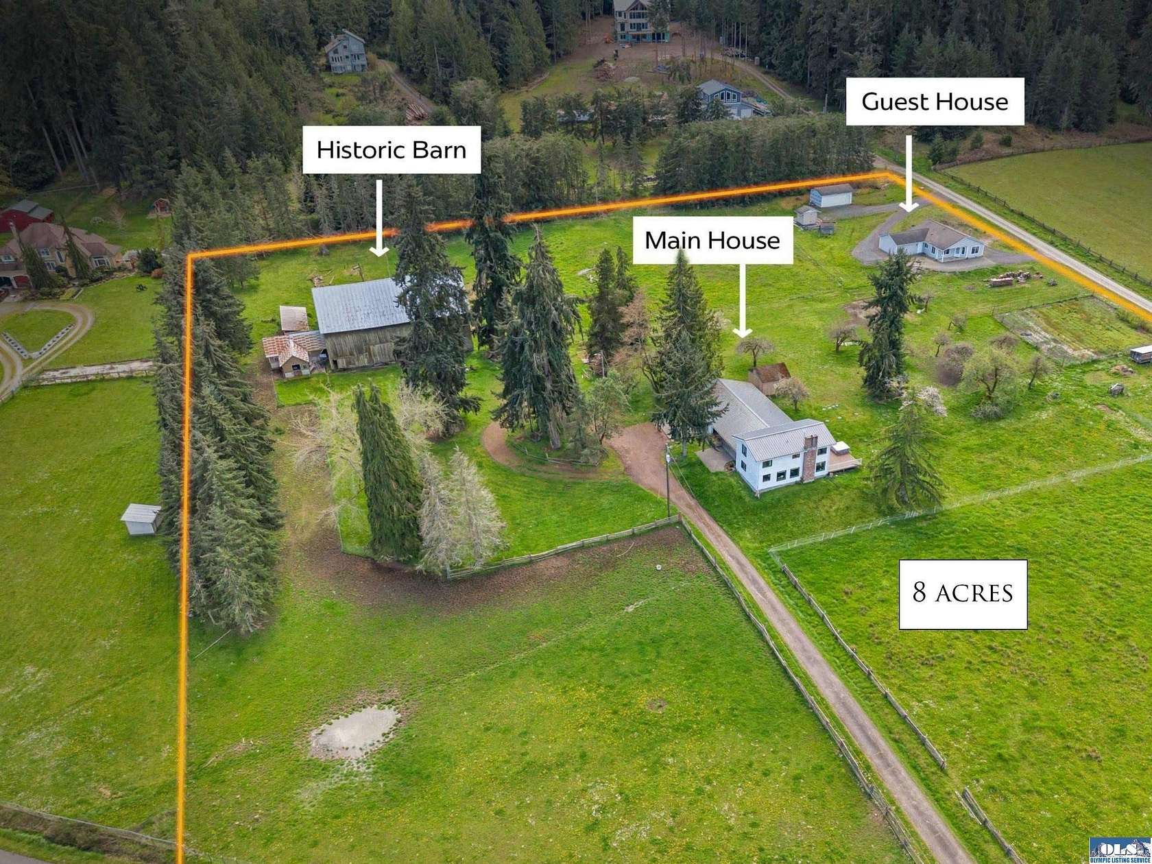 7.9 Acres of Land with Home for Sale in Sequim, Washington