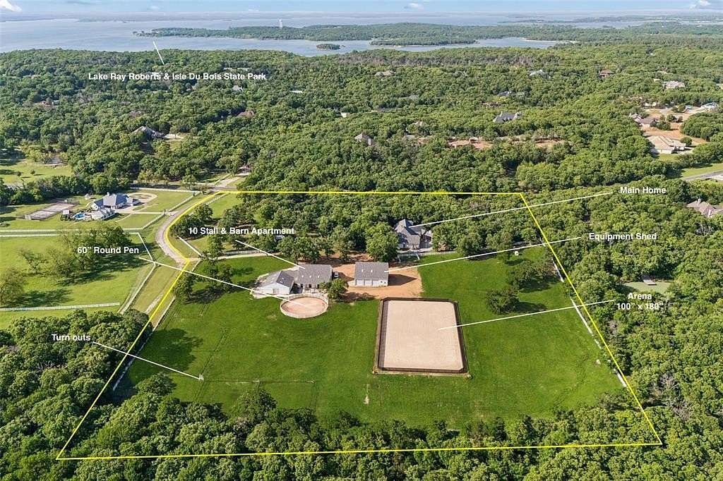 10.7 Acres of Land with Home for Sale in Pilot Point, Texas