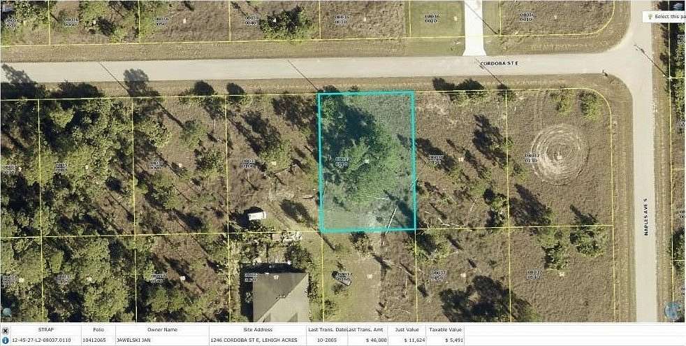 0.24 Acres of Residential Land for Sale in Lehigh Acres, Florida