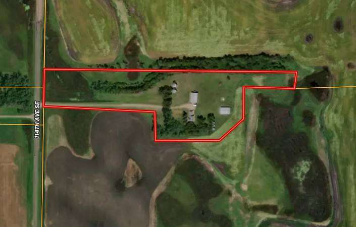 12.2 Acres of Land with Home for Auction in Cooperstown, North Dakota