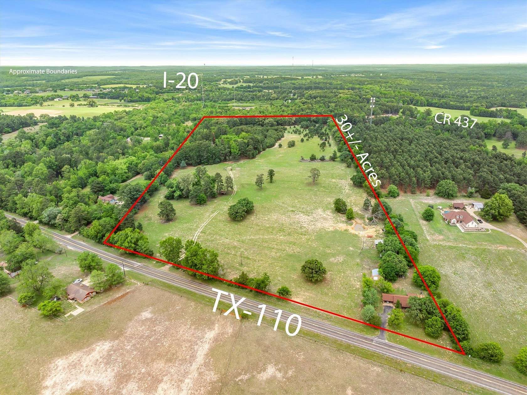 30 Acres of Agricultural Land with Home for Sale in Tyler, Texas