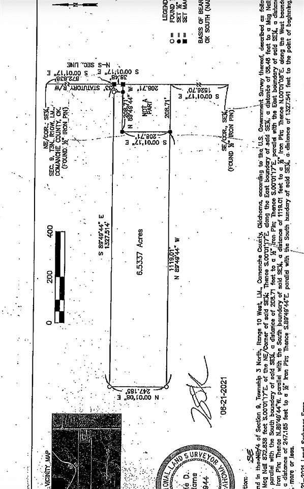 6 Acres of Residential Land for Sale in Elgin, Oklahoma