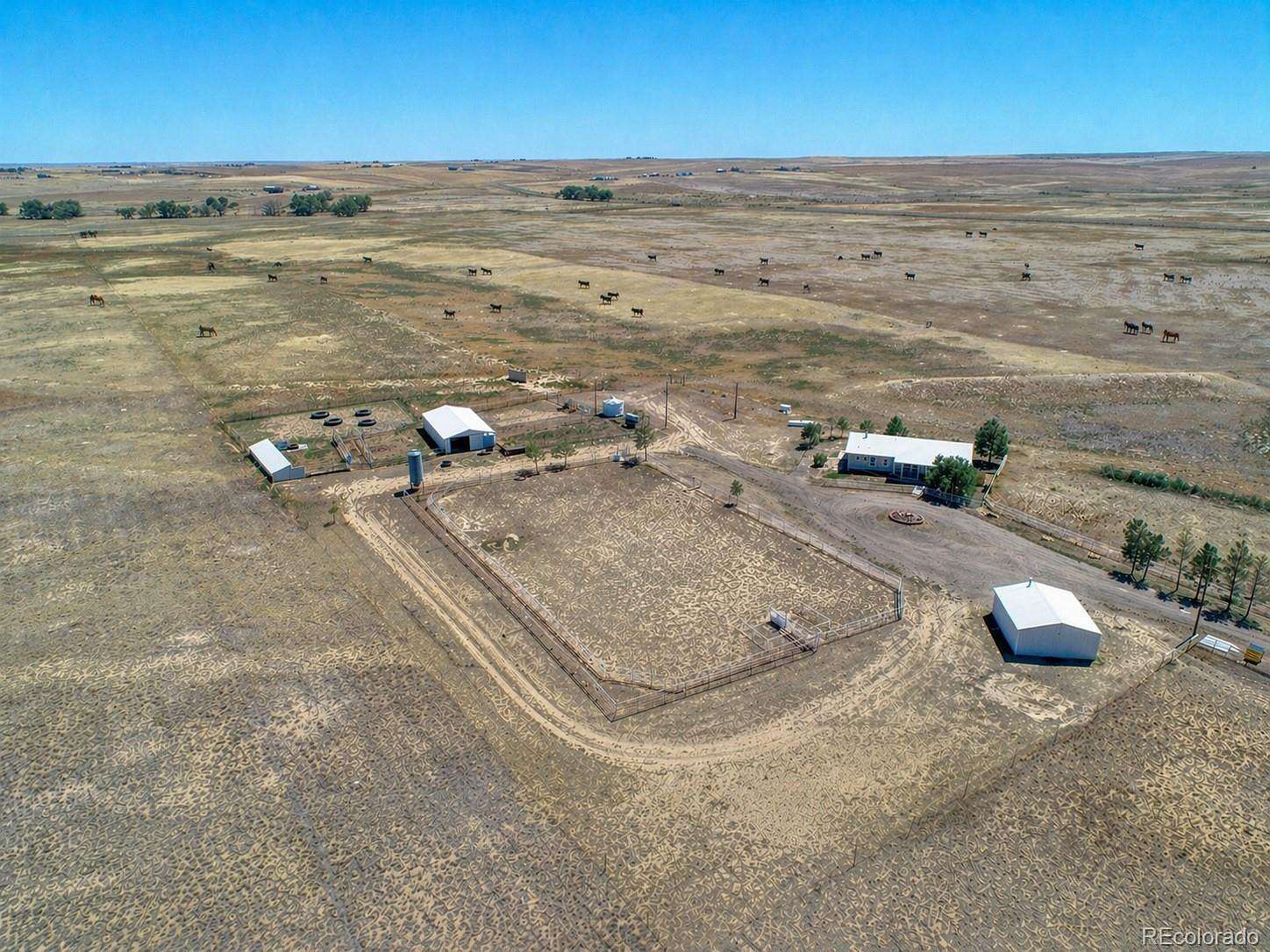 39.6 Acres of Agricultural Land with Home for Sale in Byers, Colorado