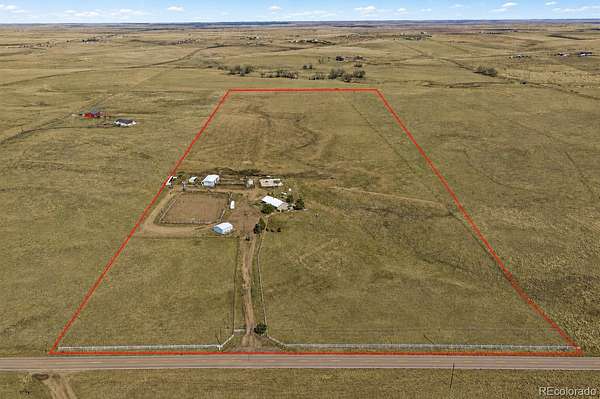 39.6 Acres of Agricultural Land with Home for Sale in Byers, Colorado