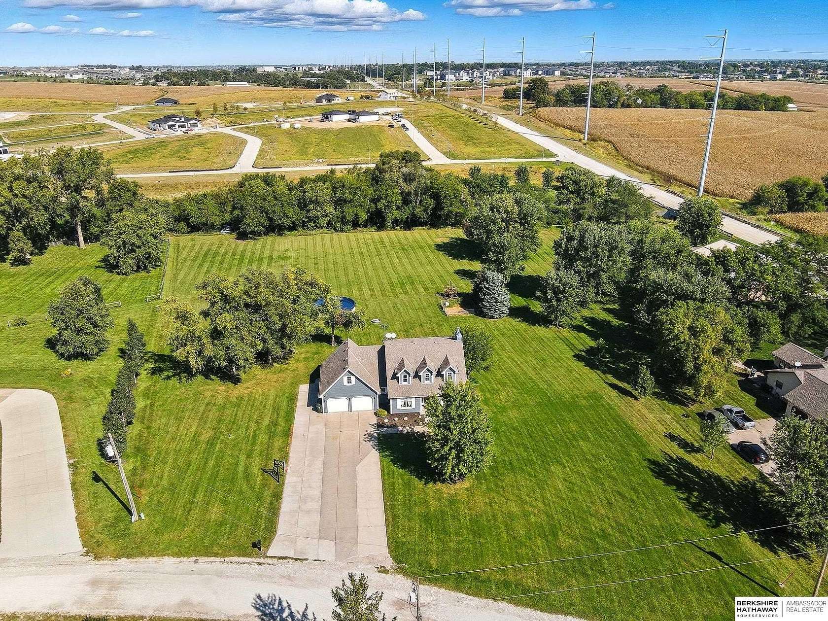 3.13 Acres of Land with Home for Sale in Gretna, Nebraska
