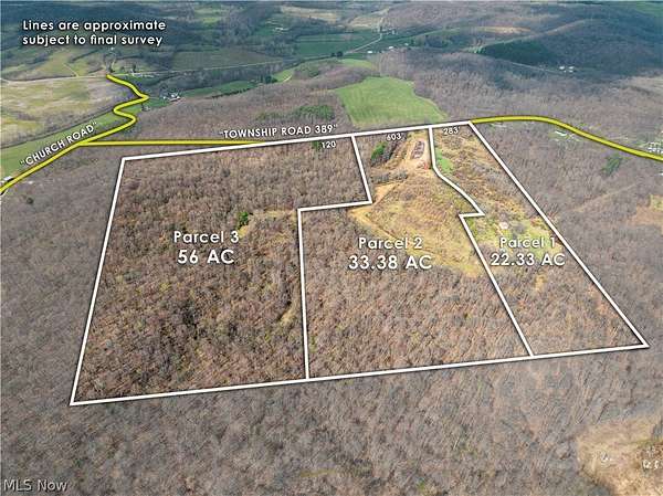 56 Acres of Recreational Land for Auction in Frazeysburg, Ohio