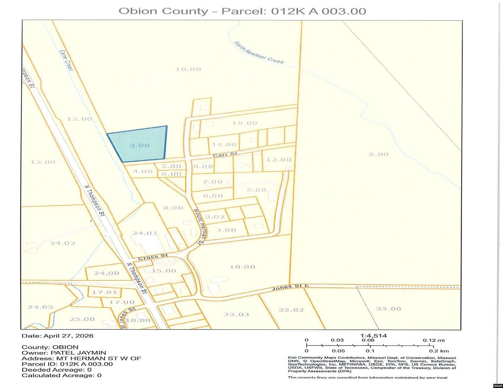 1.3 Acres of Residential Land for Sale in Union City, Tennessee