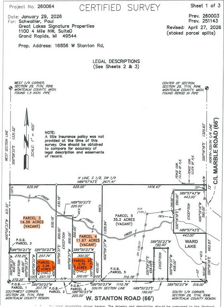 31.6 Acres of Land for Sale in Pierson, Michigan