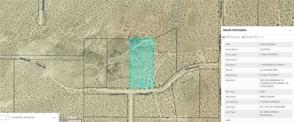 2.35 Acres of Residential Land for Sale in Landers, California
