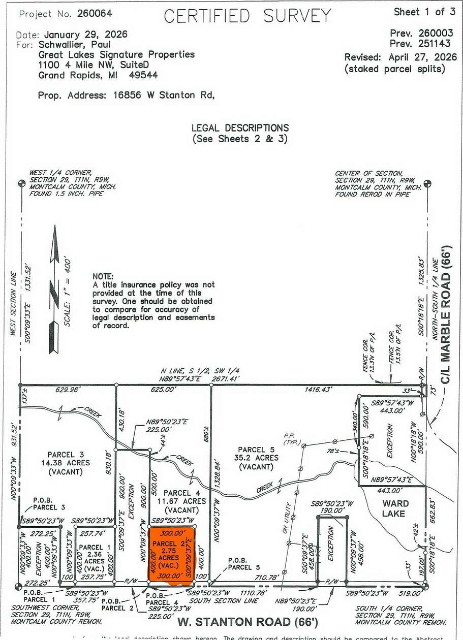 2.75 Acres of Residential Land for Sale in Pierson, Michigan