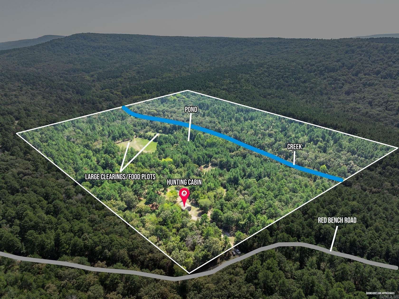 40 Acres of Recreational Land with Home for Sale in Paris, Arkansas