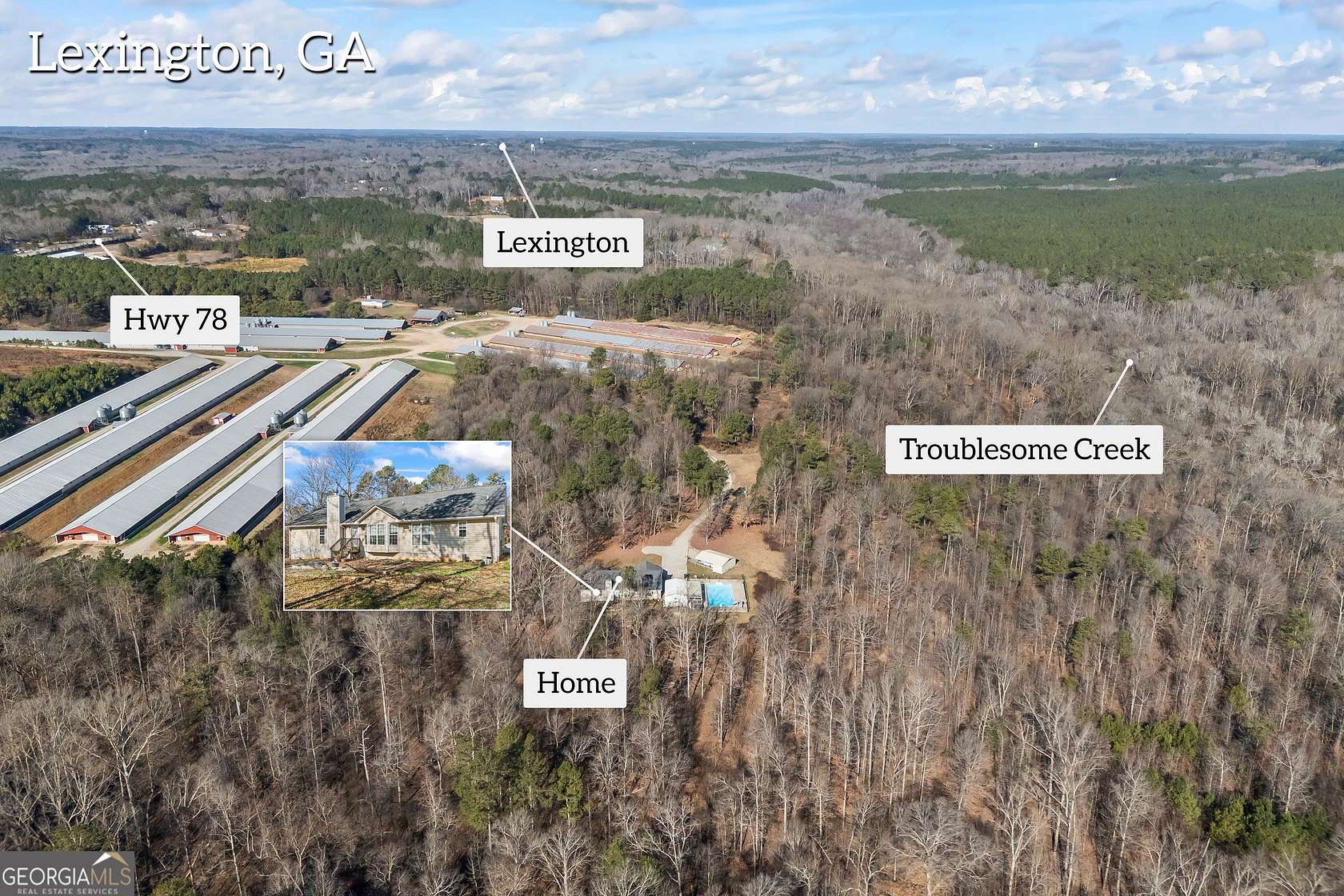 88 Acres of Land for Sale in Lexington, Georgia