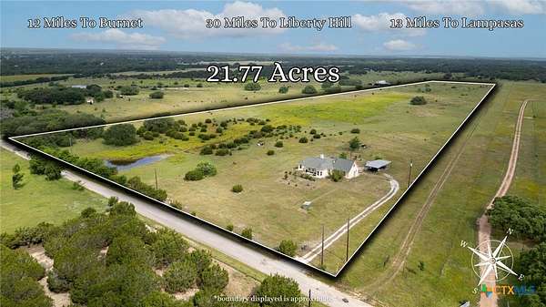 21.8 Acres of Land with Home for Sale in Burnet, Texas