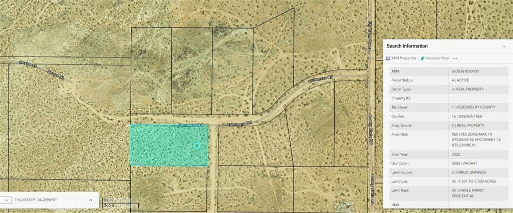2 Acres of Residential Land for Sale in Landers, California