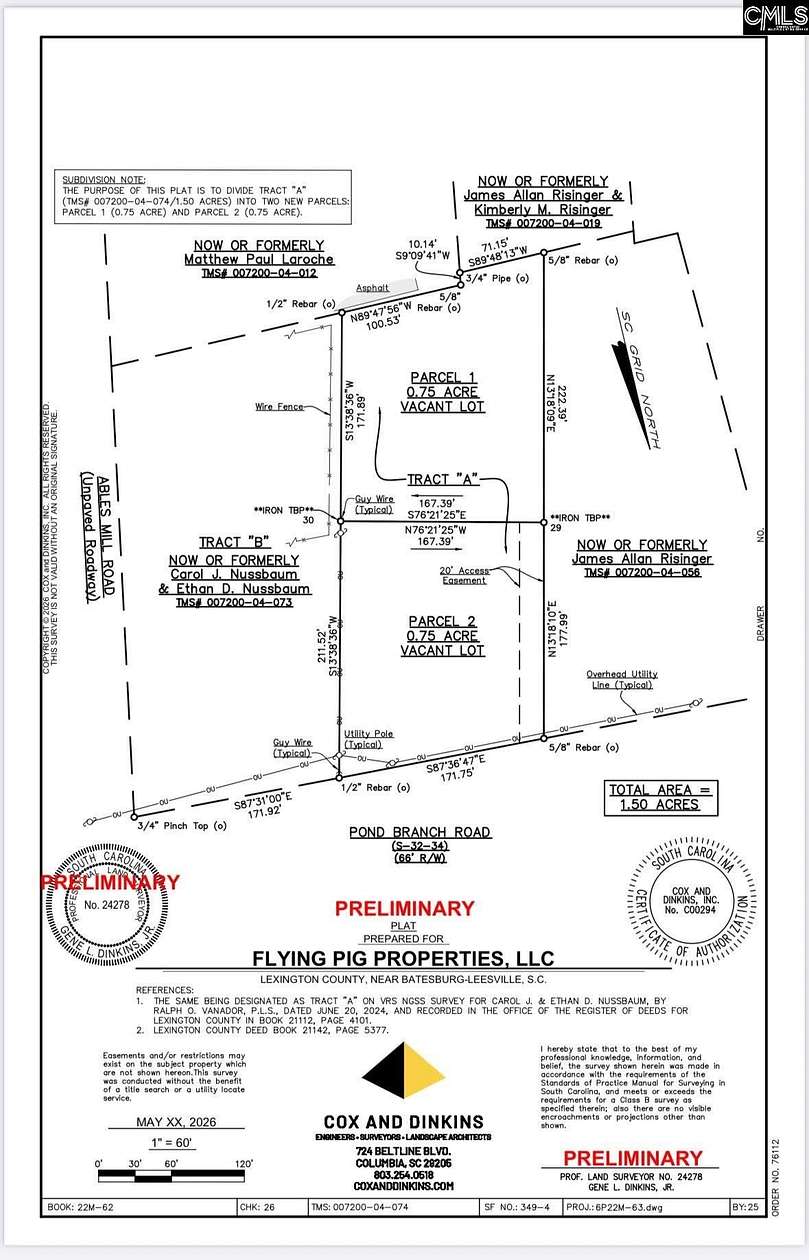 0.75 Acres of Residential Land for Sale in Leesville, South Carolina