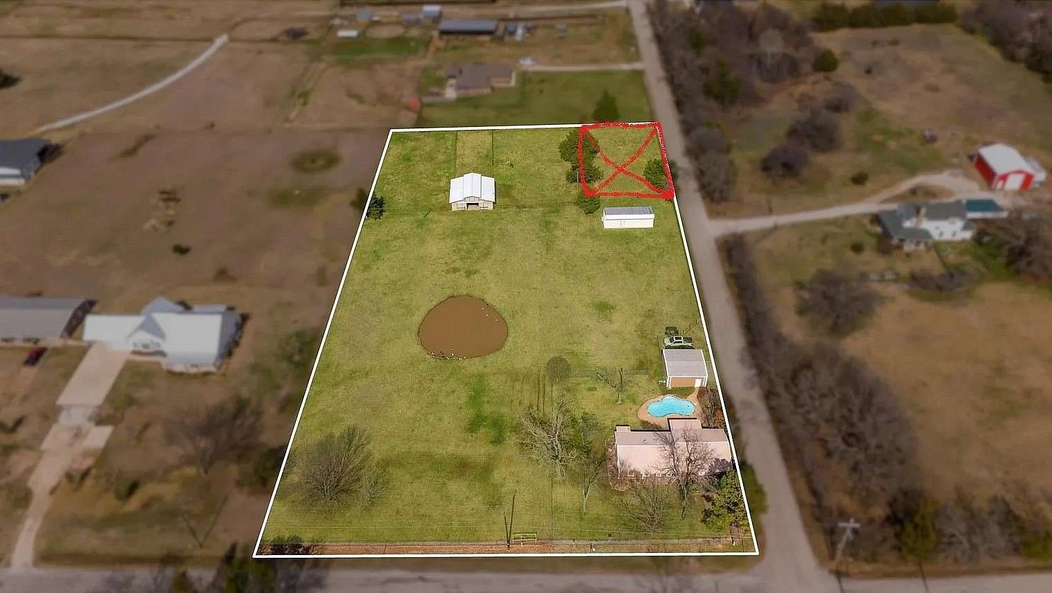 3 Acres of Land with Home for Lease in Pilot Point, Texas