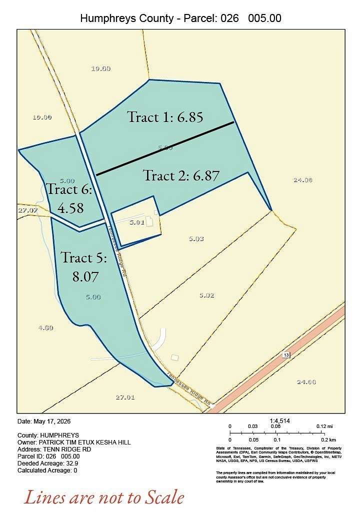 4.58 Acres of Residential Land for Sale in Waverly, Tennessee