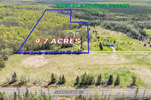 9.7 Acres of Land with Home for Sale in Argonne, Wisconsin