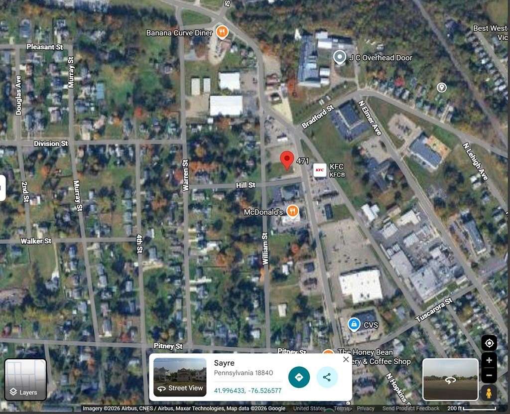 0.81 Acres of Commercial Land for Sale in Sayre, Pennsylvania