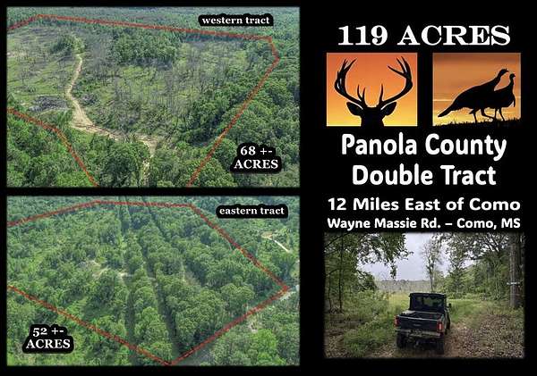 119 Acres of Recreational Land for Sale in Como, Mississippi