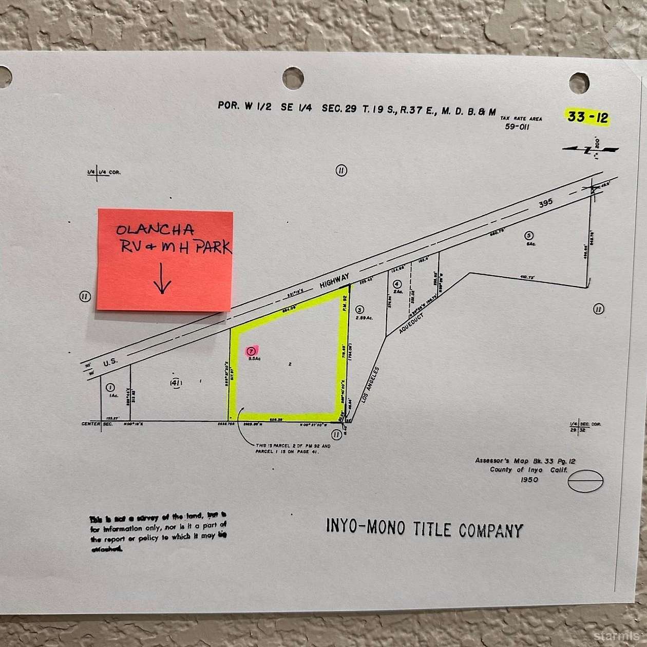 9.5 Acres of Land for Sale in Olancha, California