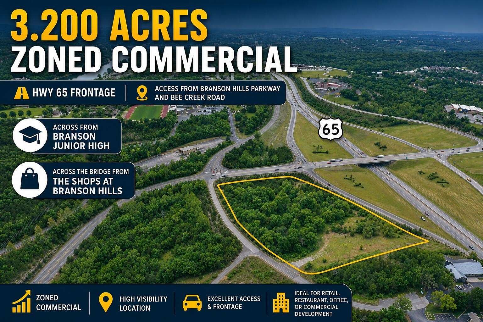 3.2 Acres of Commercial Land for Sale in Branson, Missouri