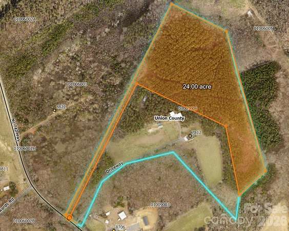 23.5 Acres of Recreational & Residential Land for Sale in Marshville, North Carolina