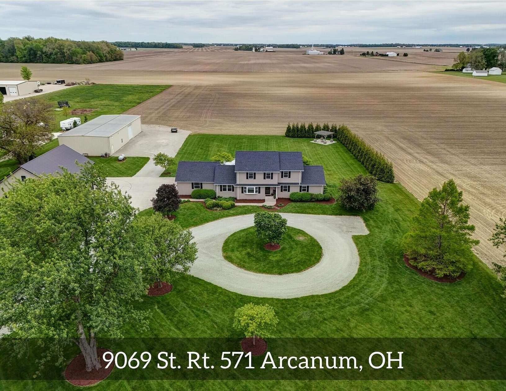 9.63 Acres of Land with Home for Sale in Arcanum, Ohio