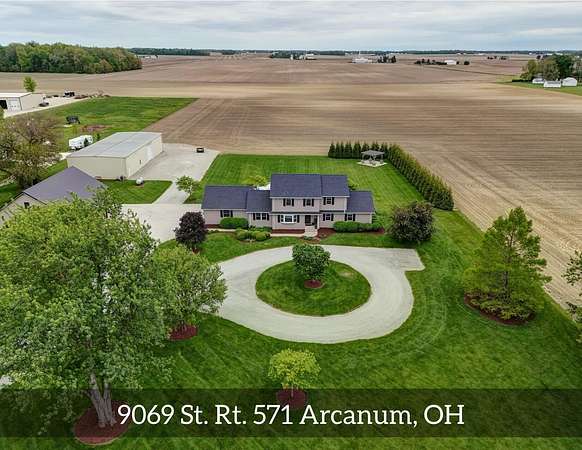 9.63 Acres of Land with Home for Sale in Arcanum, Ohio