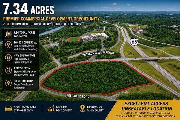 7.34 Acres of Mixed-Use Land for Sale in Branson, Missouri