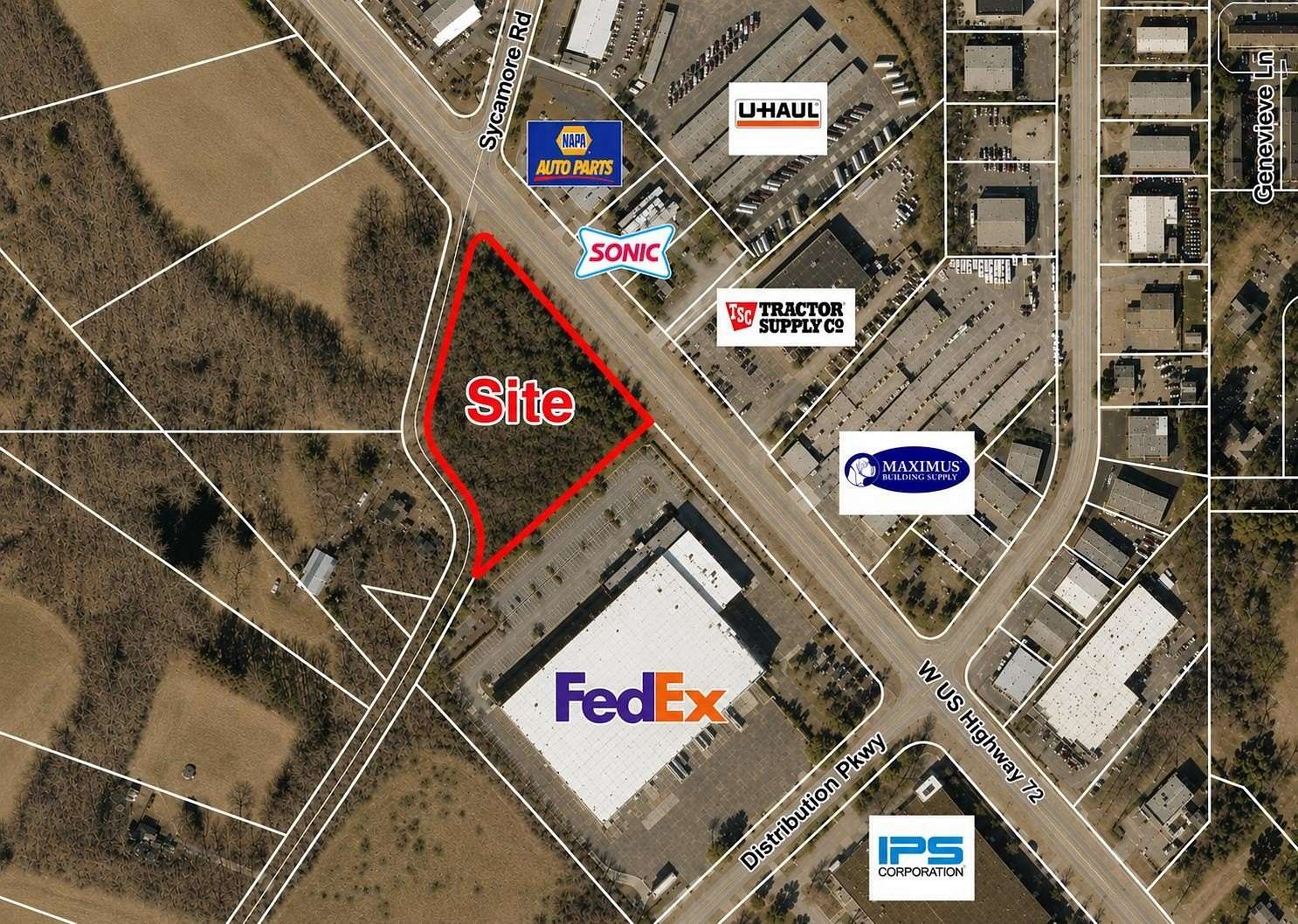 2.4 Acres of Commercial Land for Sale in Collierville, Tennessee