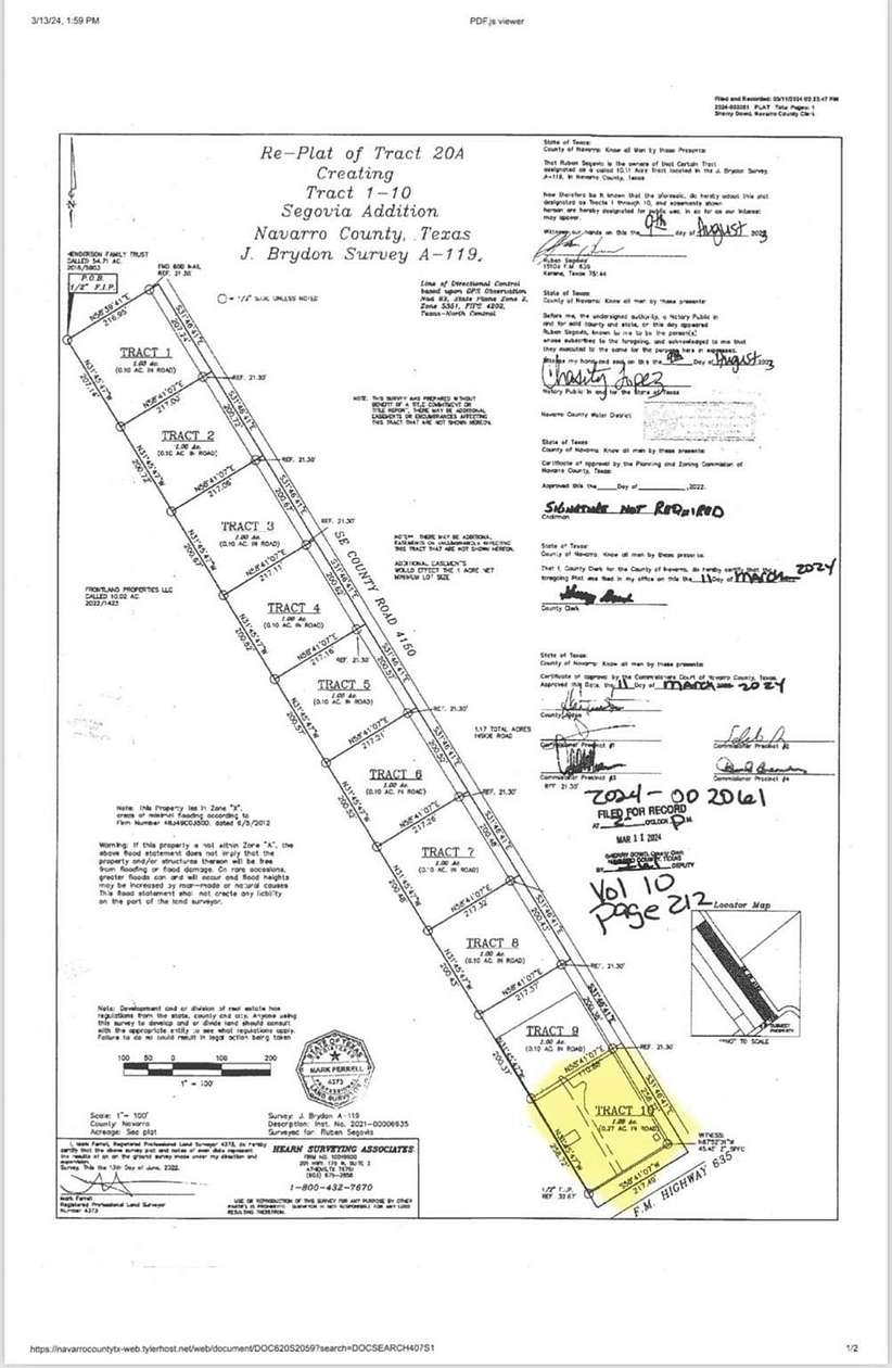1.1 Acres of Land for Sale in Kerens, Texas