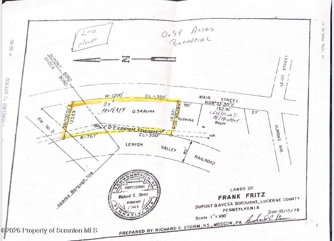 1.2 Acres of Mixed-Use Land for Sale in Dupont, Pennsylvania