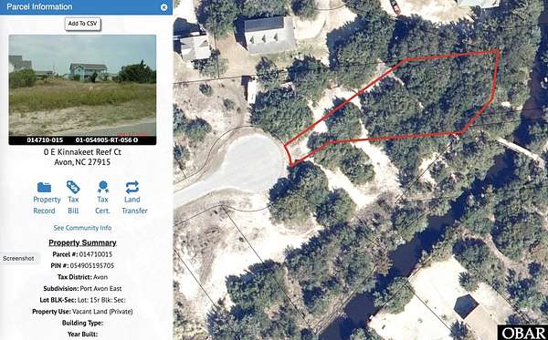 0.36 Acres of Residential Land for Sale in Avon, North Carolina
