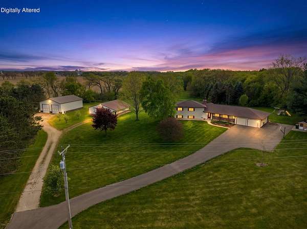 7.37 Acres of Land with Home for Sale in Brooklyn, Wisconsin