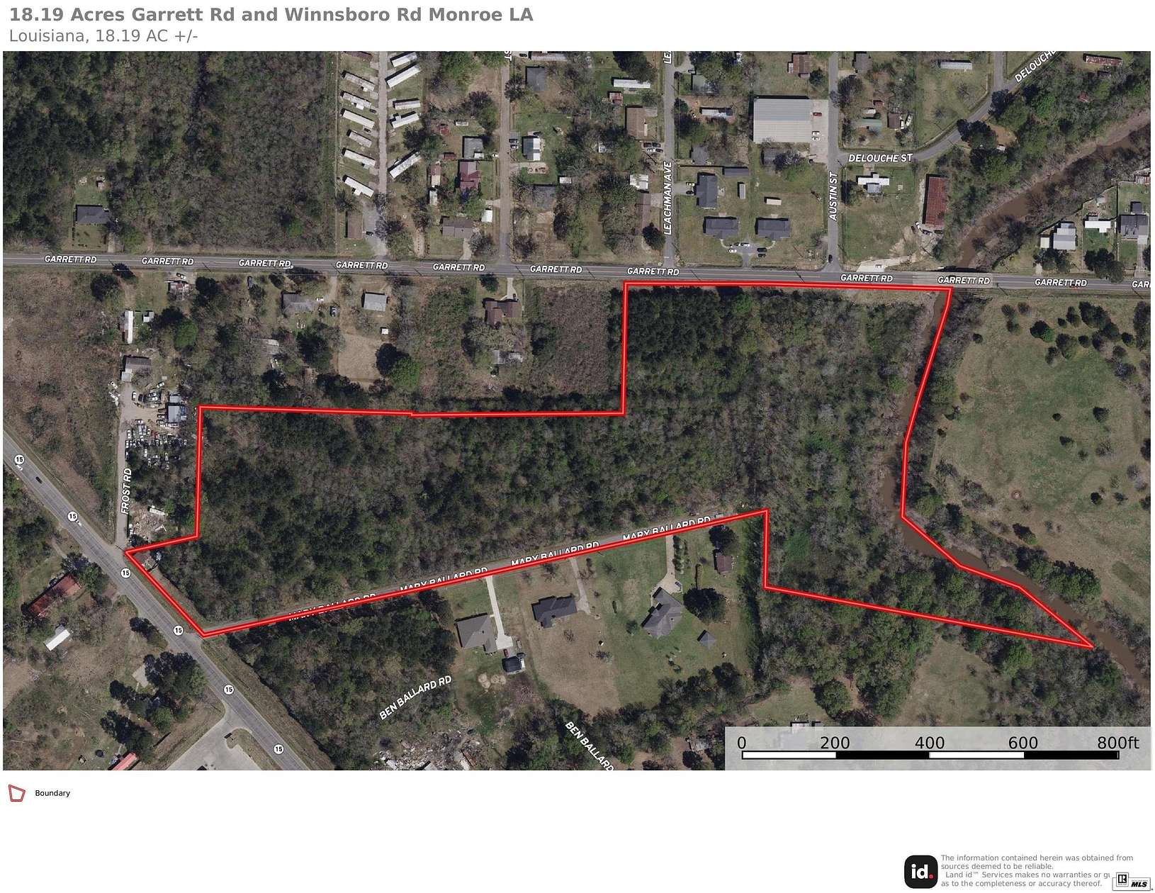 18.2 Acres of Commercial Land for Sale in Monroe, Louisiana