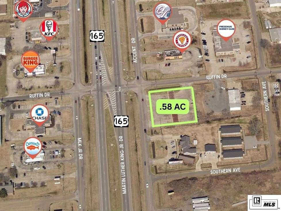 0.58 Acres of Commercial Land for Sale in Monroe, Louisiana