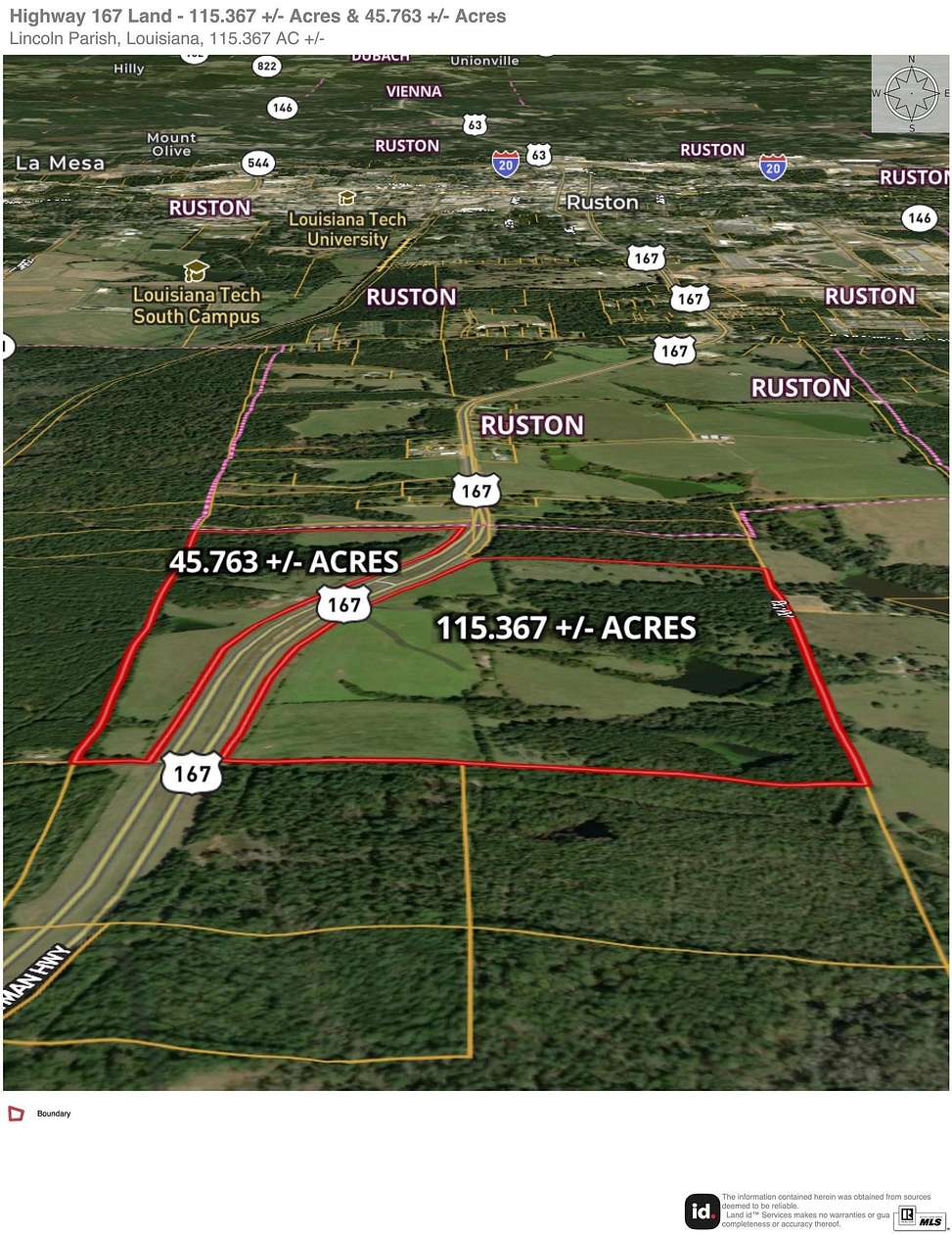 45.8 Acres of Agricultural & Residential Land for Sale in Ruston, Louisiana