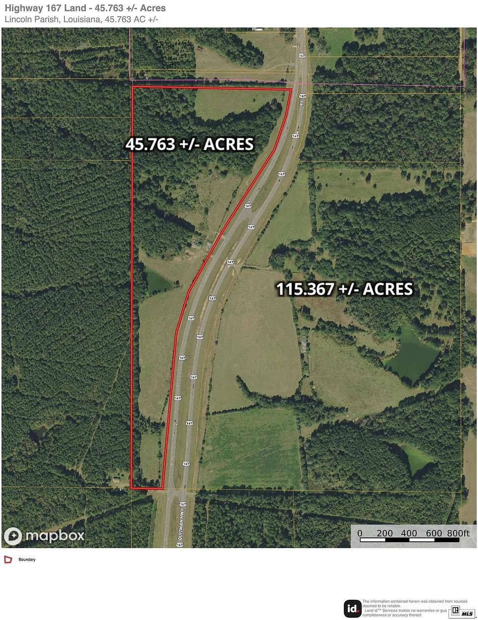 45.8 Acres of Agricultural & Residential Land for Sale in Ruston, Louisiana