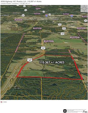 115 Acres of Agricultural & Residential Land for Sale in Ruston, Louisiana