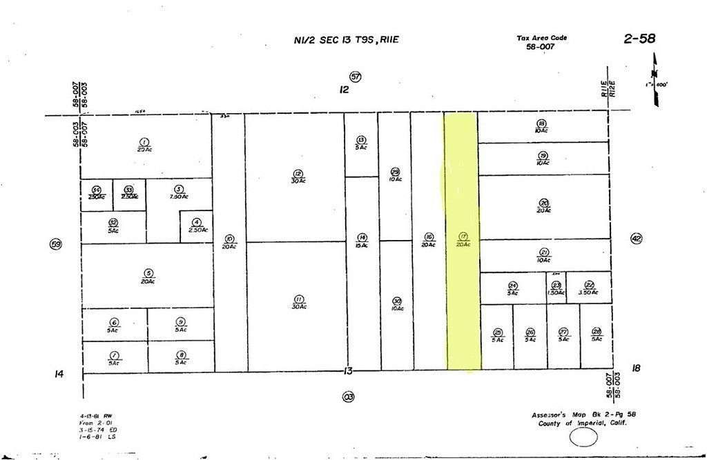 20 Acres of Land for Sale in Niland, California